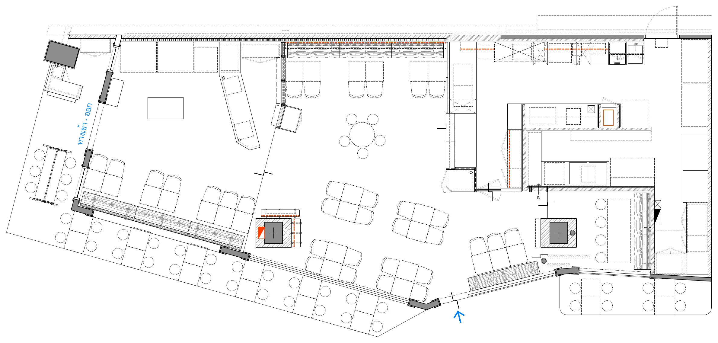 Layout plan of After You Dessert Cafe CentralWorld by SpaceLAB Architects