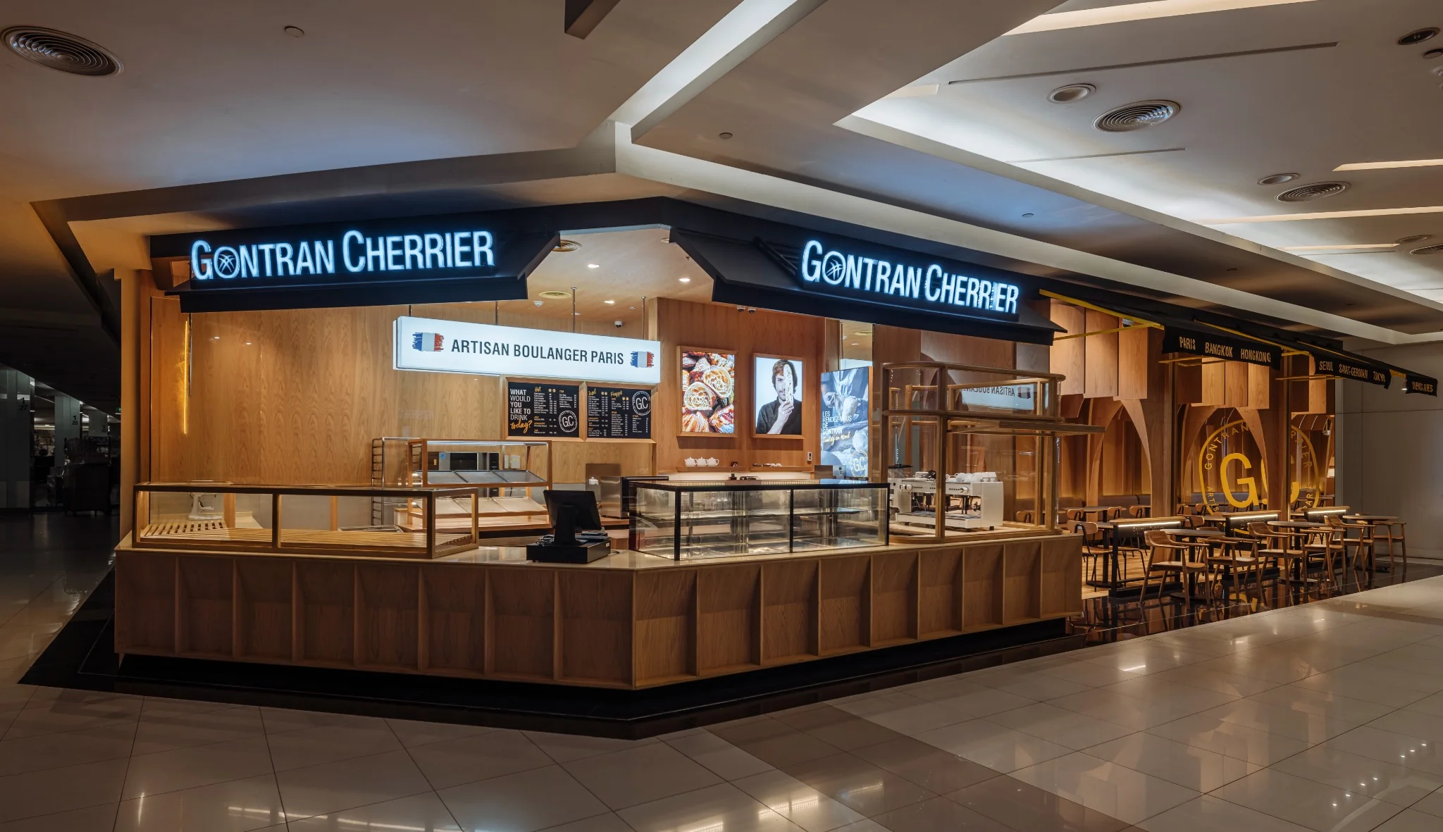 Gontran Cherrier bakery and cafe interior in Bangkok by SpaceLAB Architects