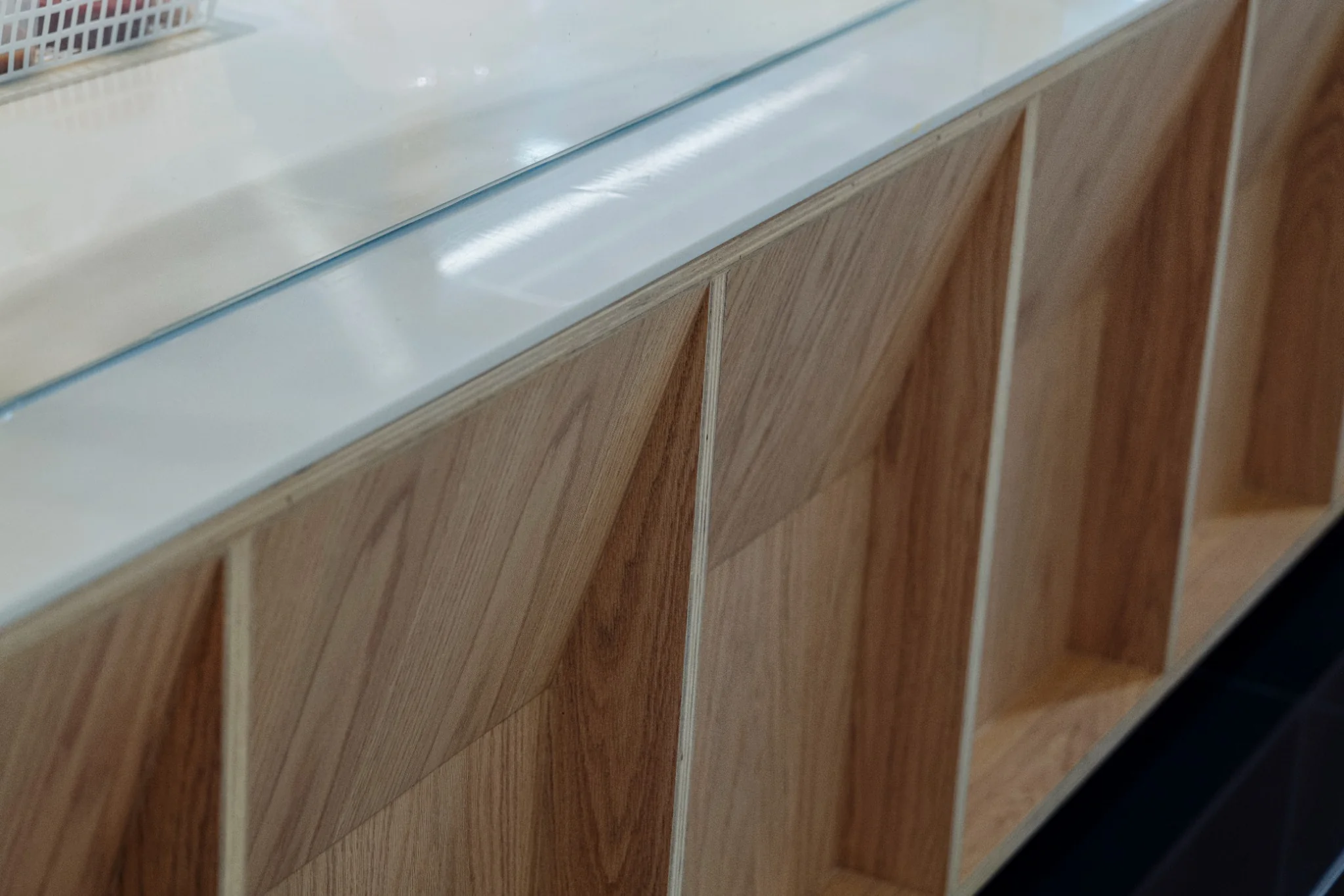 Custom furniture and lighting inside Gontran Cherrier