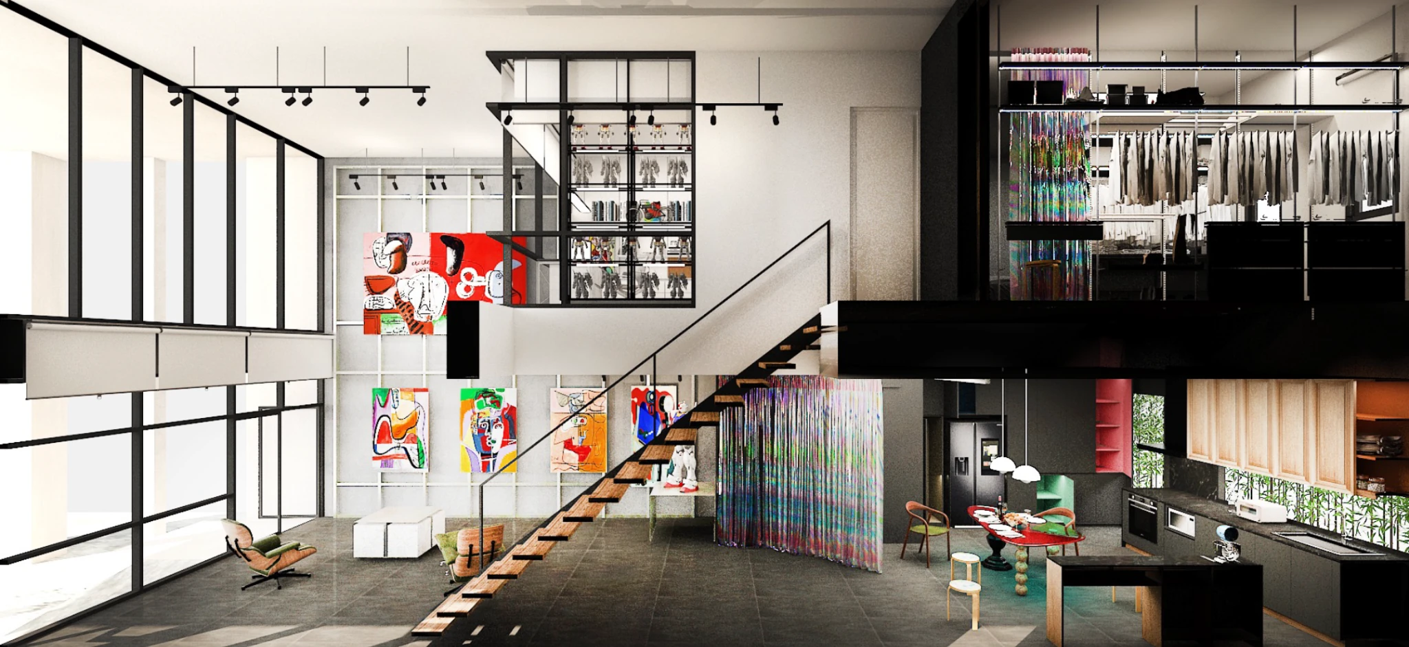 Perspective section of Indy's Scape by SpaceLAB Architects