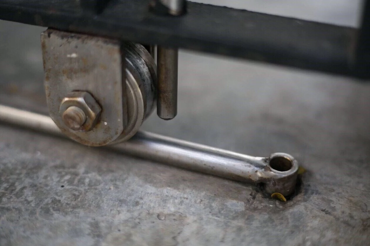 Custom rolling mechanism detail at Kitisook House
