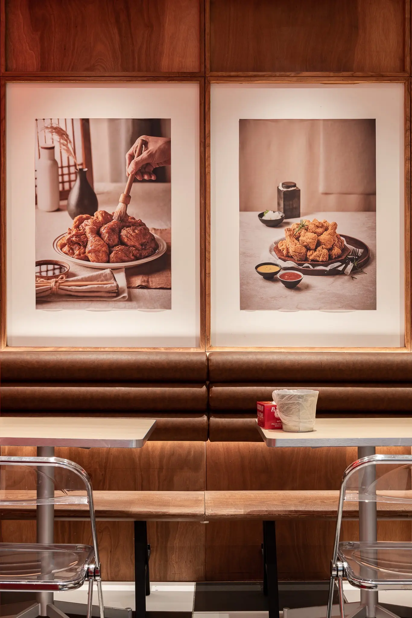 Pelicana WestGate integrated food artwork and timber wall