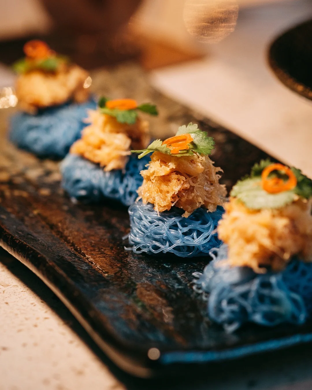 Sapparos S20 blue noodle dish detail