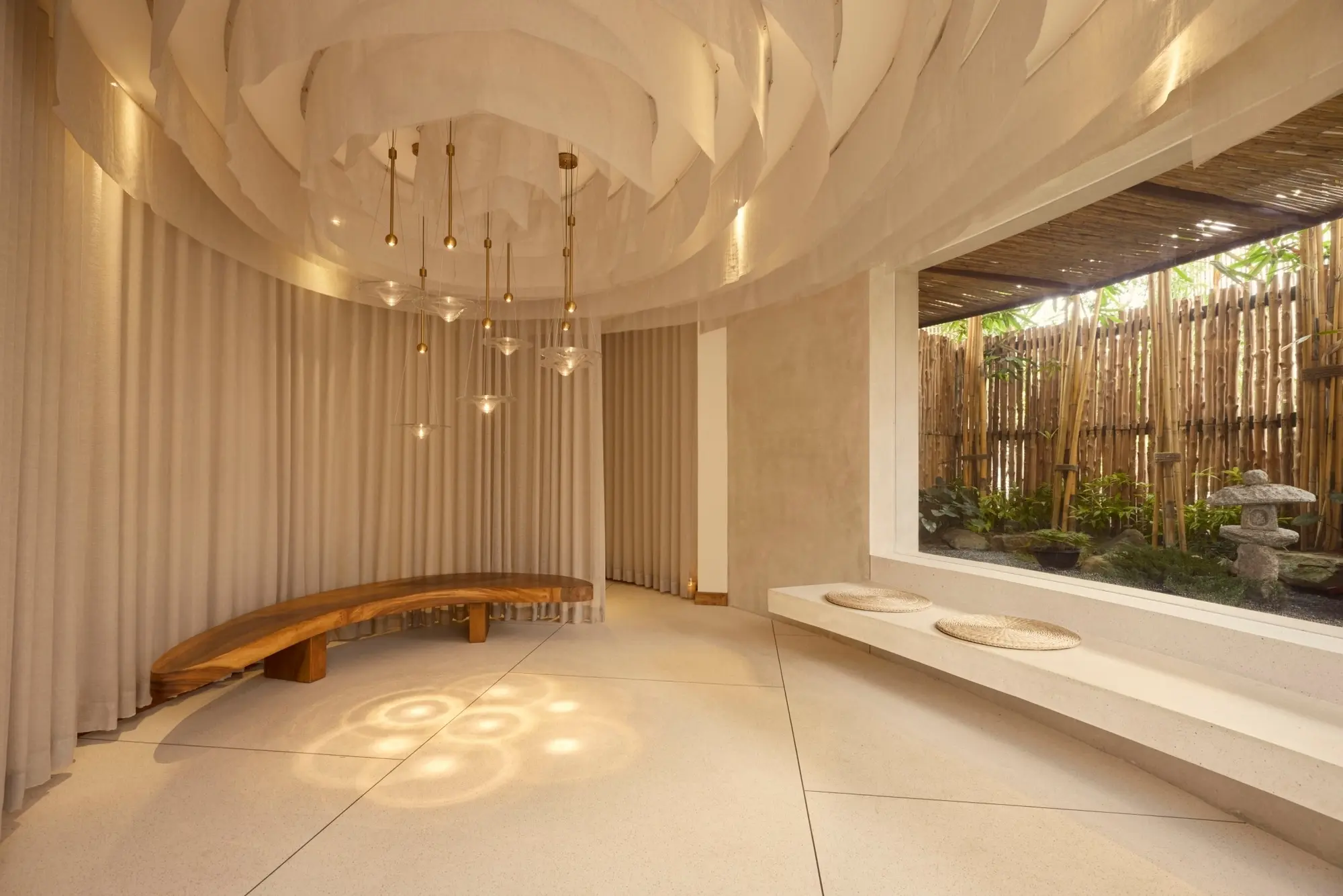 The Retreat Spa lobby connected to tropical garden