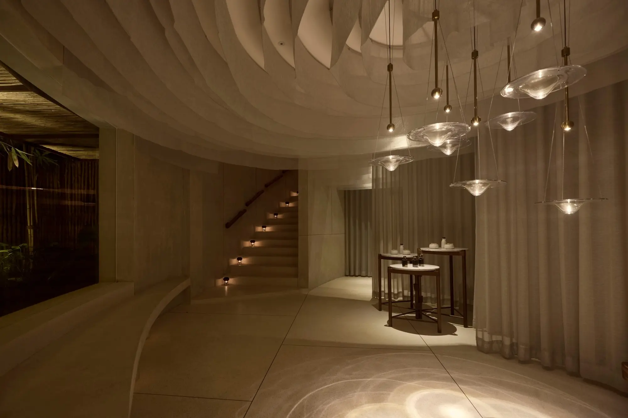 The Retreat Spa atmospheric evening lobby