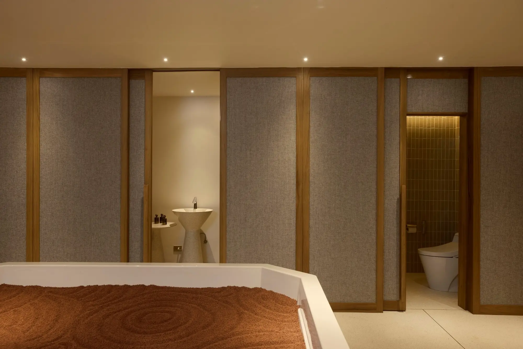 Warm timber treatment interior at The Retreat Spa